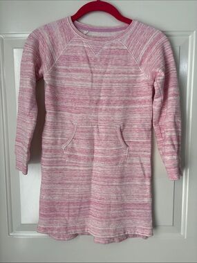 Lands' End Pink and White Striped Cotton Dress ~ 6X
